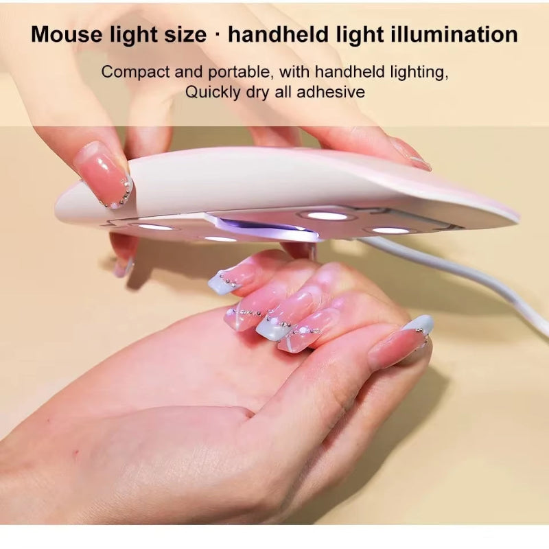 Mini Nail Dryer USB UV/LED Light for Gel Nails Adjustable Foldable Nail Lamp Convenient Quick Dry Nail Art Dryer Manicure Tool